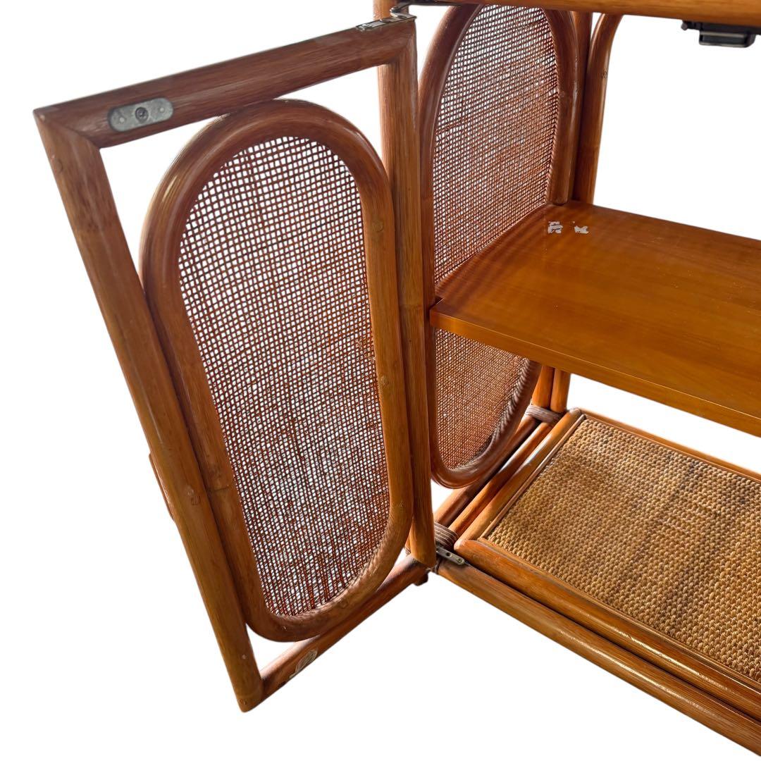 ラタン ヴィンテージ キャビネット 籐 昭和レトロ