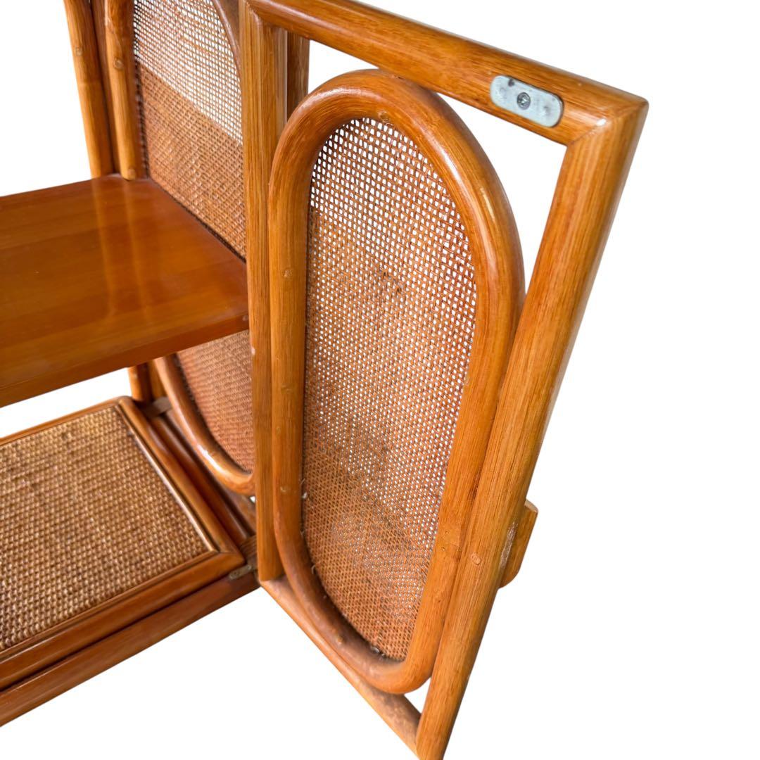 ラタン ヴィンテージ キャビネット 籐 昭和レトロ