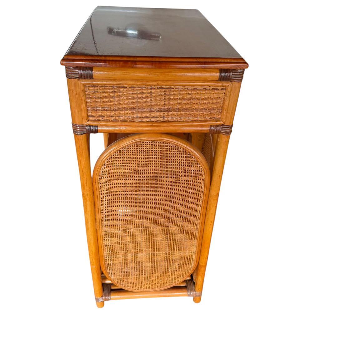 ラタン ヴィンテージ キャビネット 籐 昭和レトロ