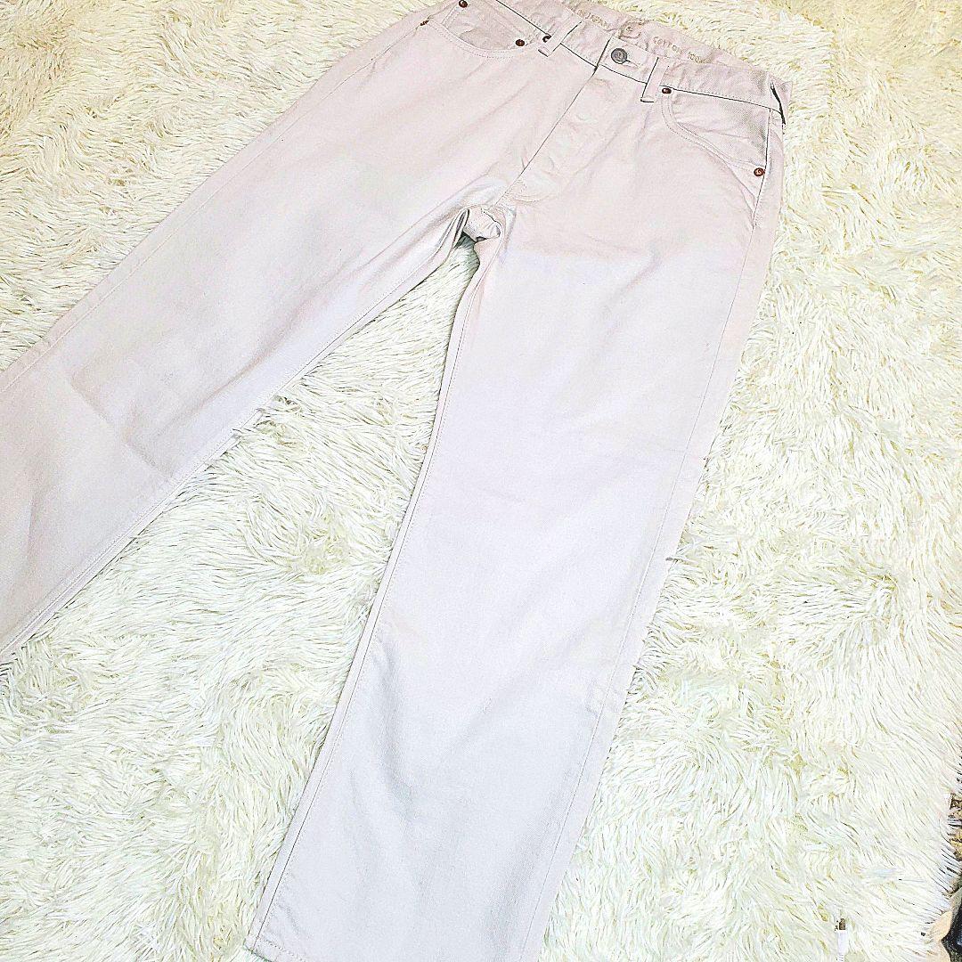 【極美品】45R 空比古比女 ホワイトデニム ユニセックス 30インチ