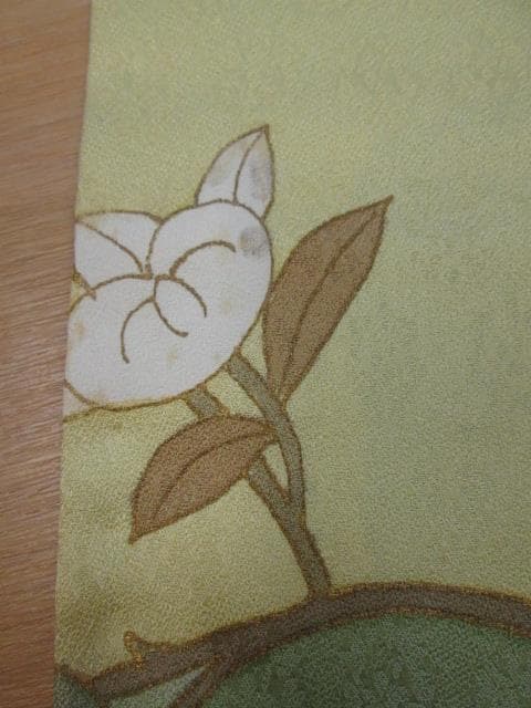 藤井寛 若草色豪華総柄桜紅葉藤 訪問着 比翼付き