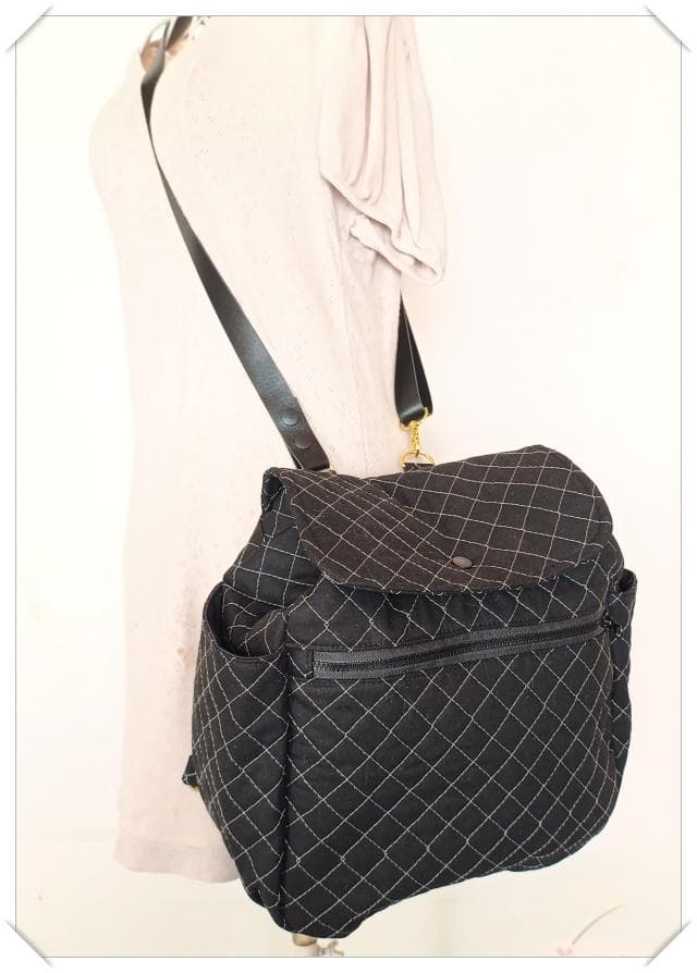 【受注製作】2wayキルトの５roomsリュックバッグ