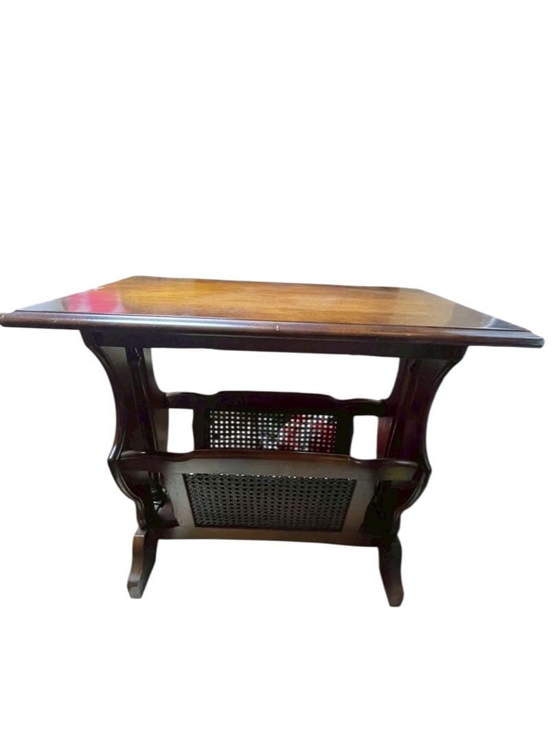 カリモク家具 コロニアル マガジンラック付き サイドテーブル ブナ材 クラシカル