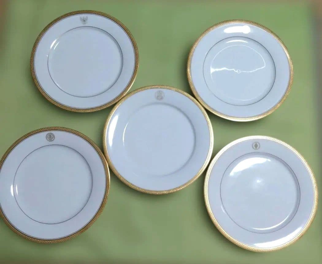 ノリタケ　ディナー皿　27cm　5枚　ゴールドリッチ　国章他マーク入
