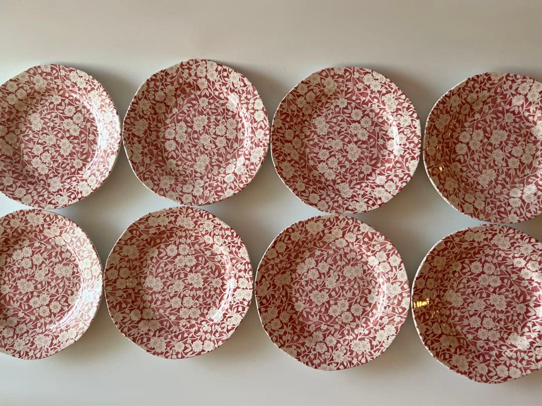 バーレイ　ピンクキャリコ　ケーキプレート　最後の3枚です