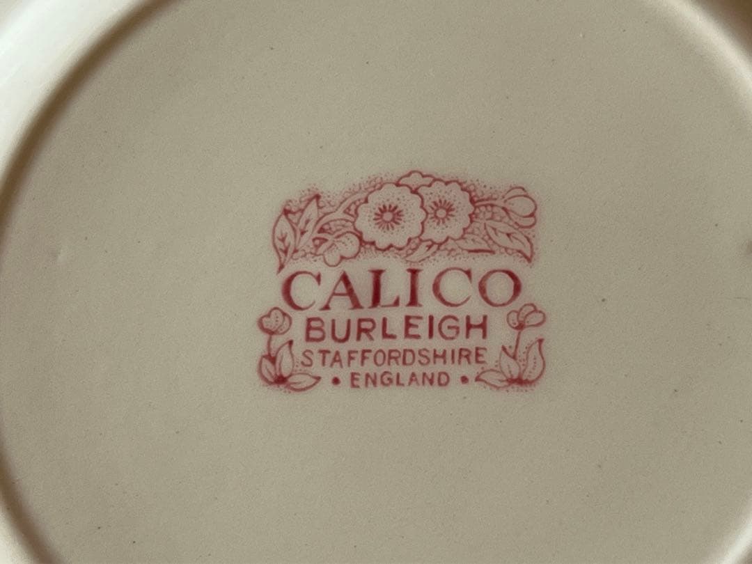 バーレイ　ピンクキャリコ　ケーキプレート　最後の3枚です