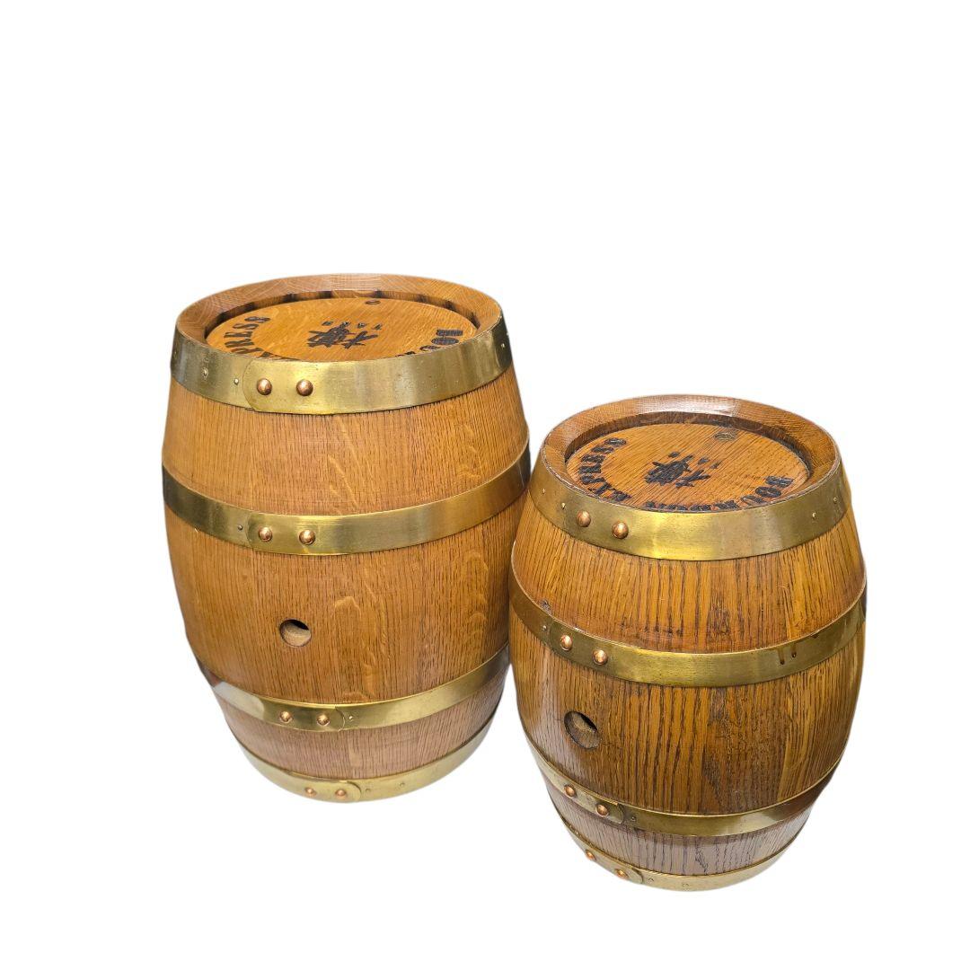 酒樽 木製 ノベルティー BOURBON EXPRESS 酒デキャンタ2個set