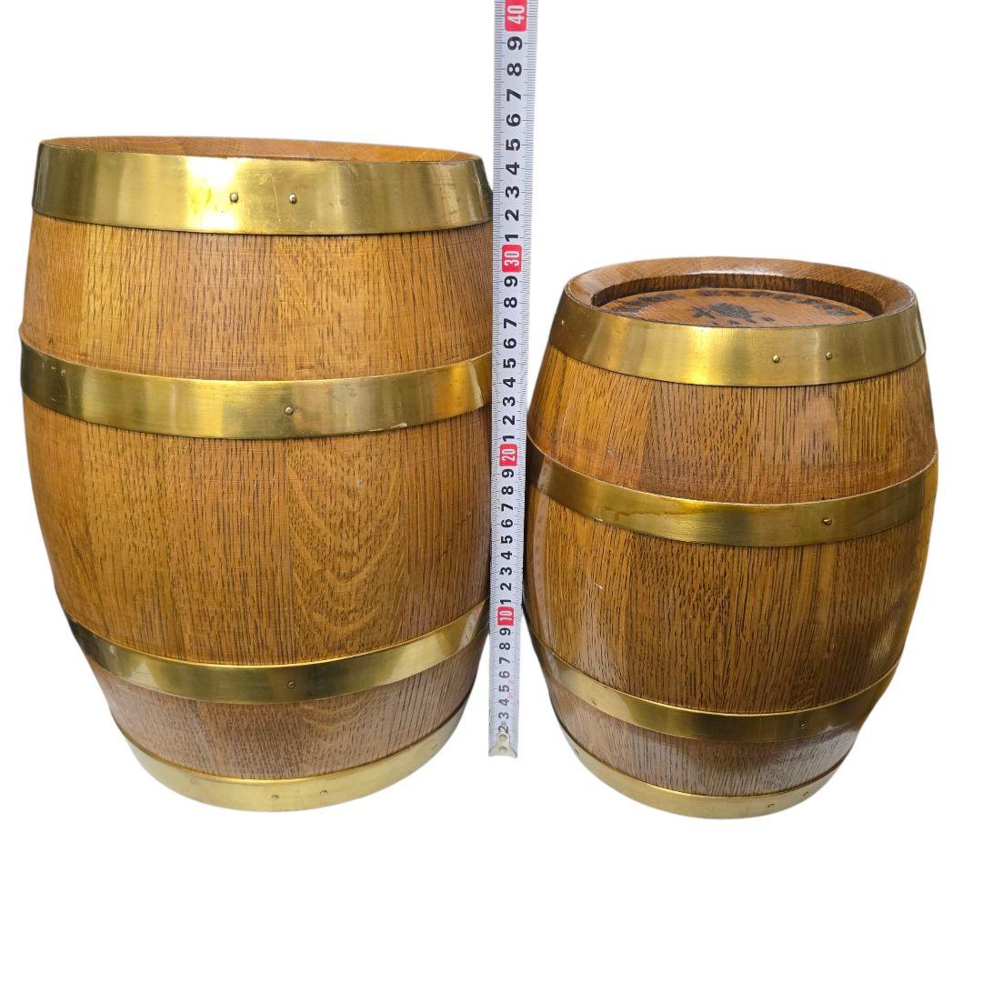 酒樽 木製 ノベルティー BOURBON EXPRESS 酒デキャンタ2個set