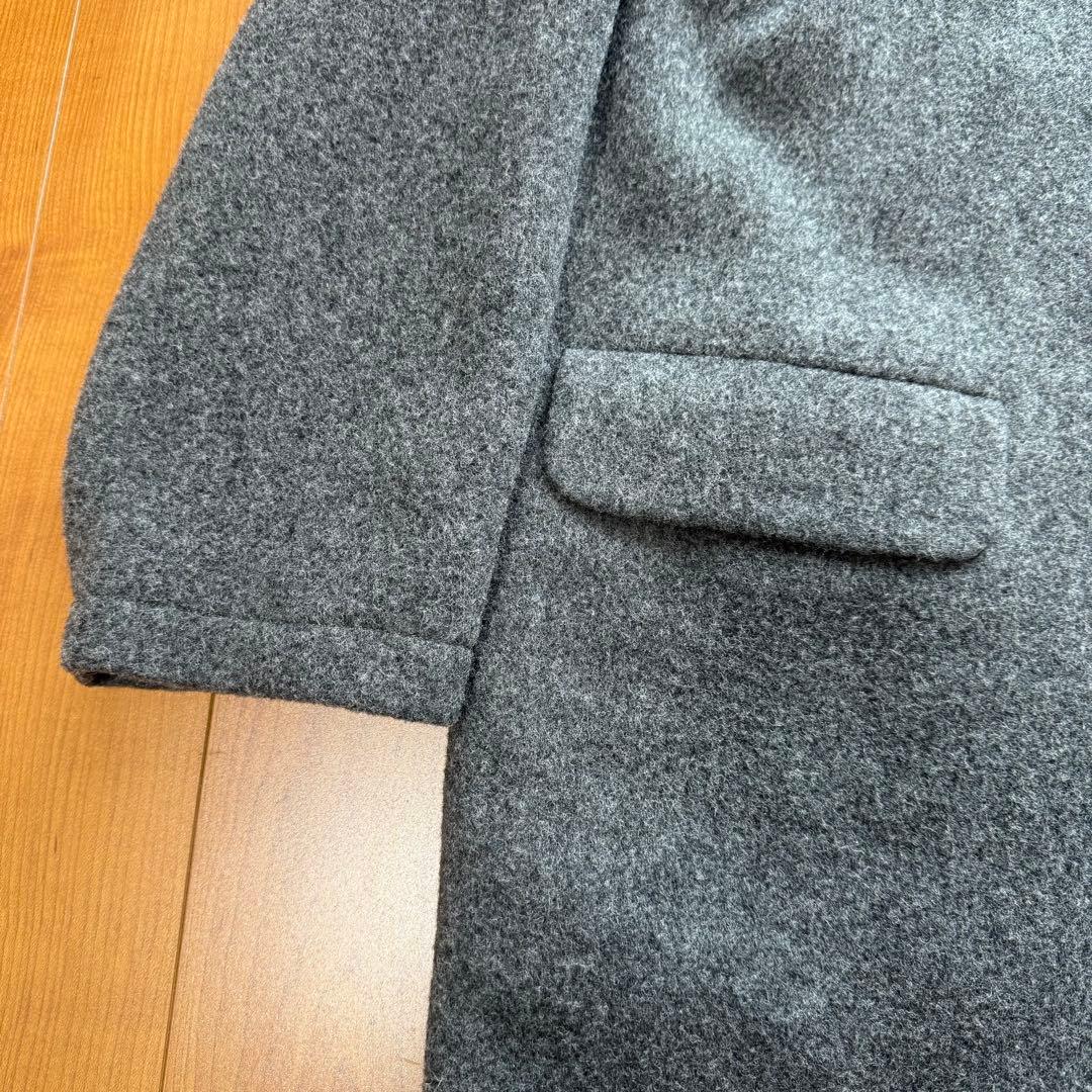 DANTON ダントン ウール ライトパイル ノーカラー ロングコート