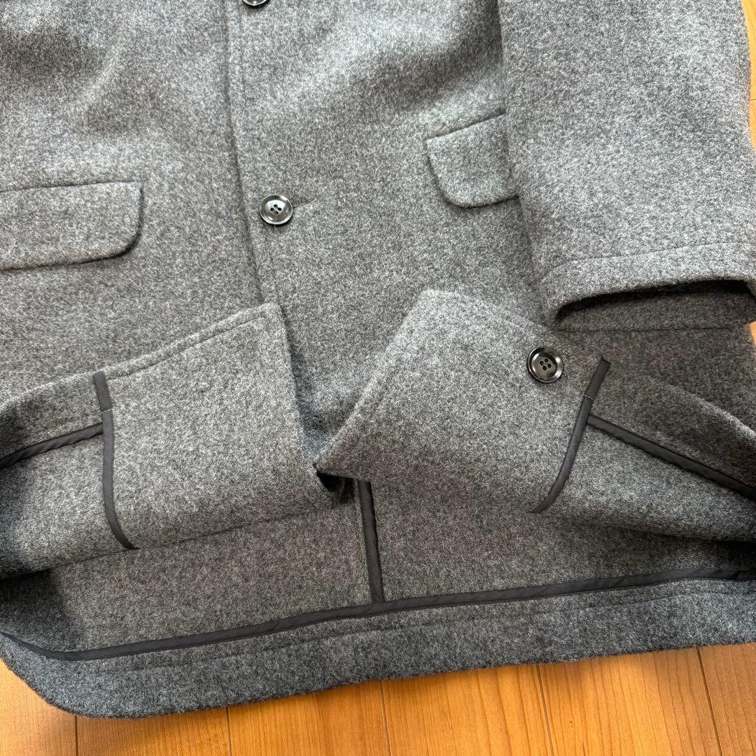 DANTON ダントン ウール ライトパイル ノーカラー ロングコート