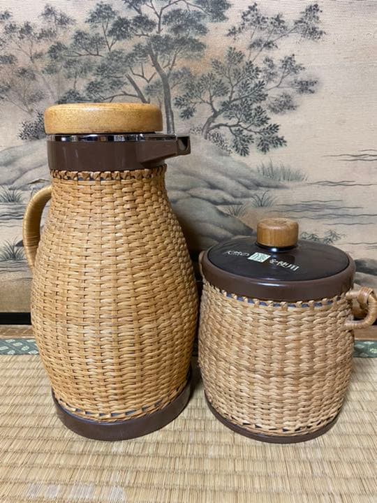 象印　籐　ラタン　ポット　アイスボックス