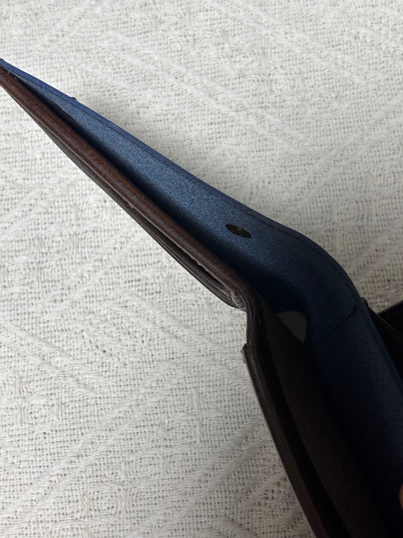 池之端銀革店 CRAMP ブルー コンパクト二つ折り財布