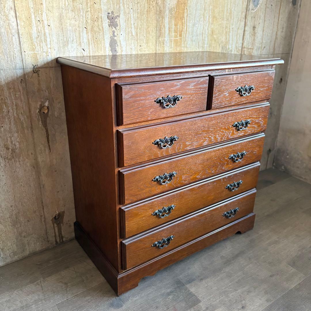 越後民芸家具　5段チェスト　6杯　民芸箪笥　クラシカル　①