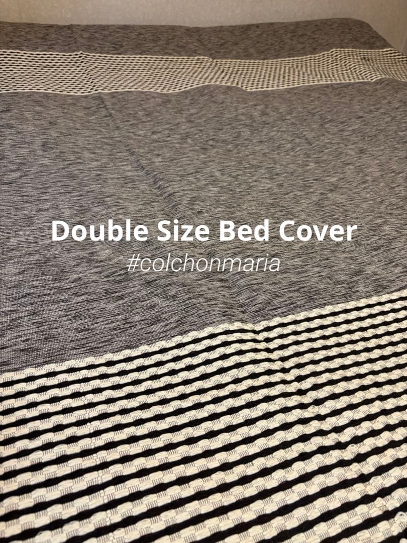 ダブル クイーン ベッドカバー メキシコミトラ織 手織り 綿100 ハンドメイド