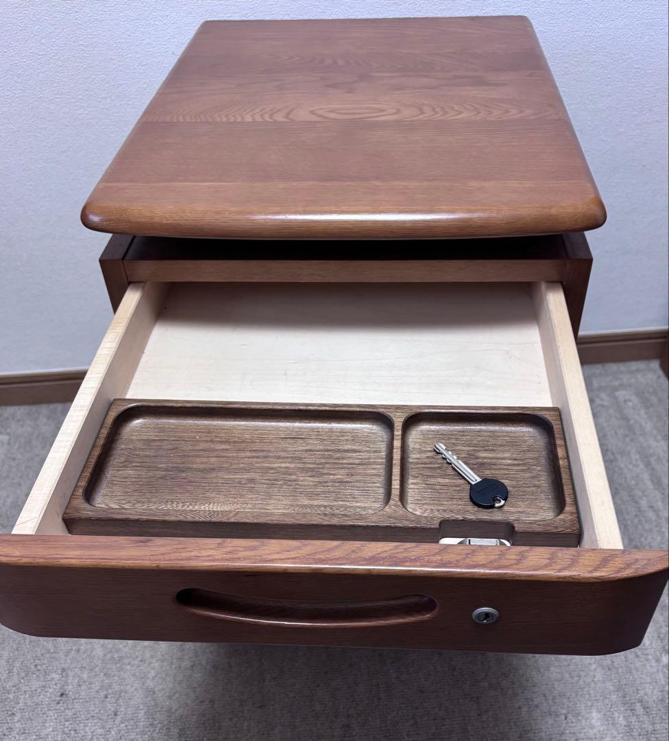 カリモク学習机 ４点セット 1-③ 袖棚