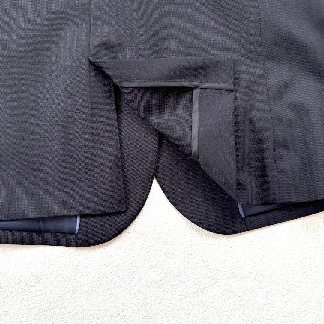 美品・洗える✨レミュー ストライプ パンツ スーツ セットアップ ブラック