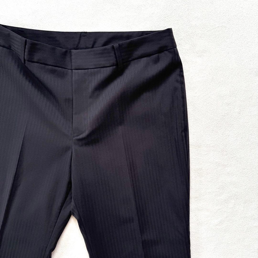 美品・洗える✨レミュー ストライプ パンツ スーツ セットアップ ブラック