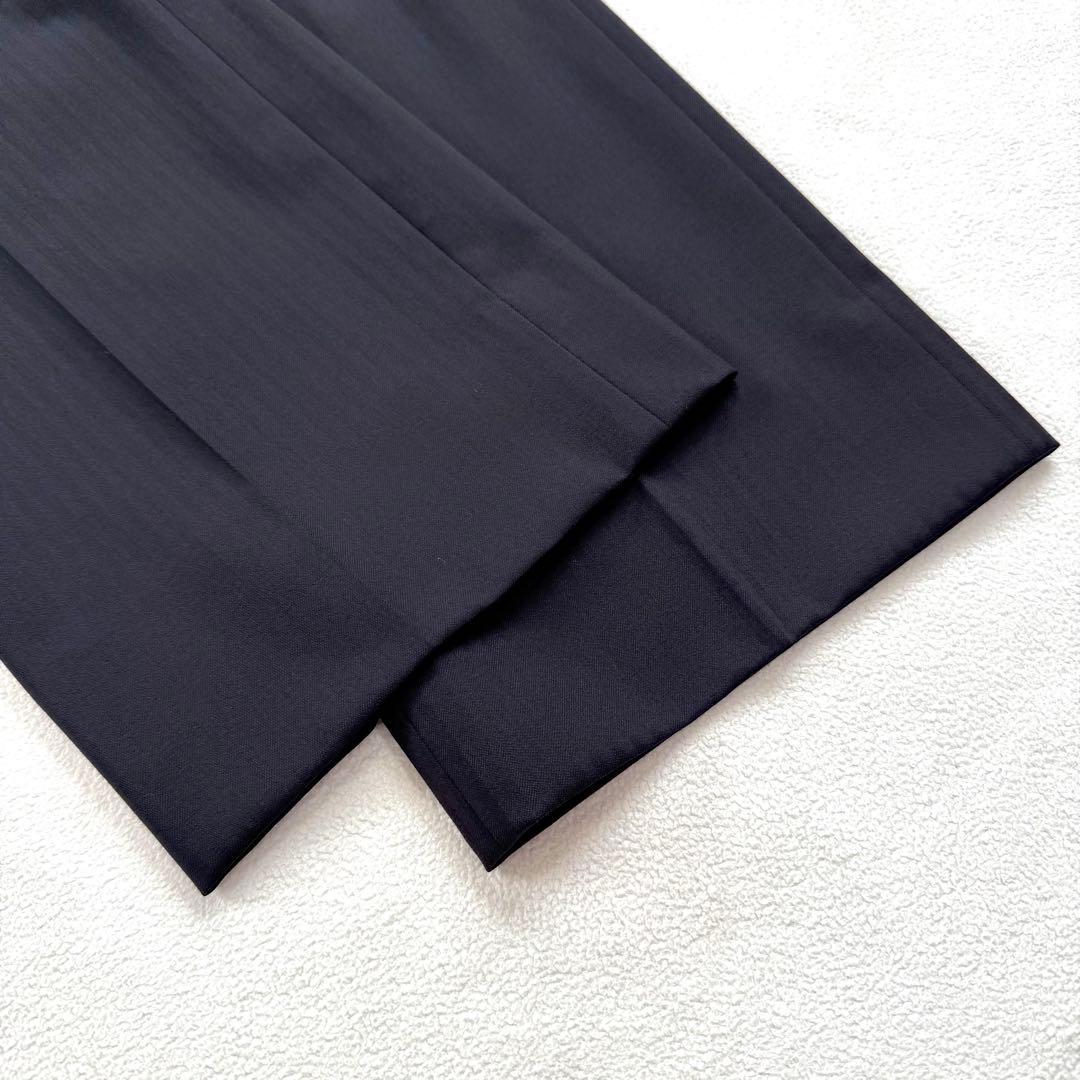 美品・洗える✨レミュー ストライプ パンツ スーツ セットアップ ブラック