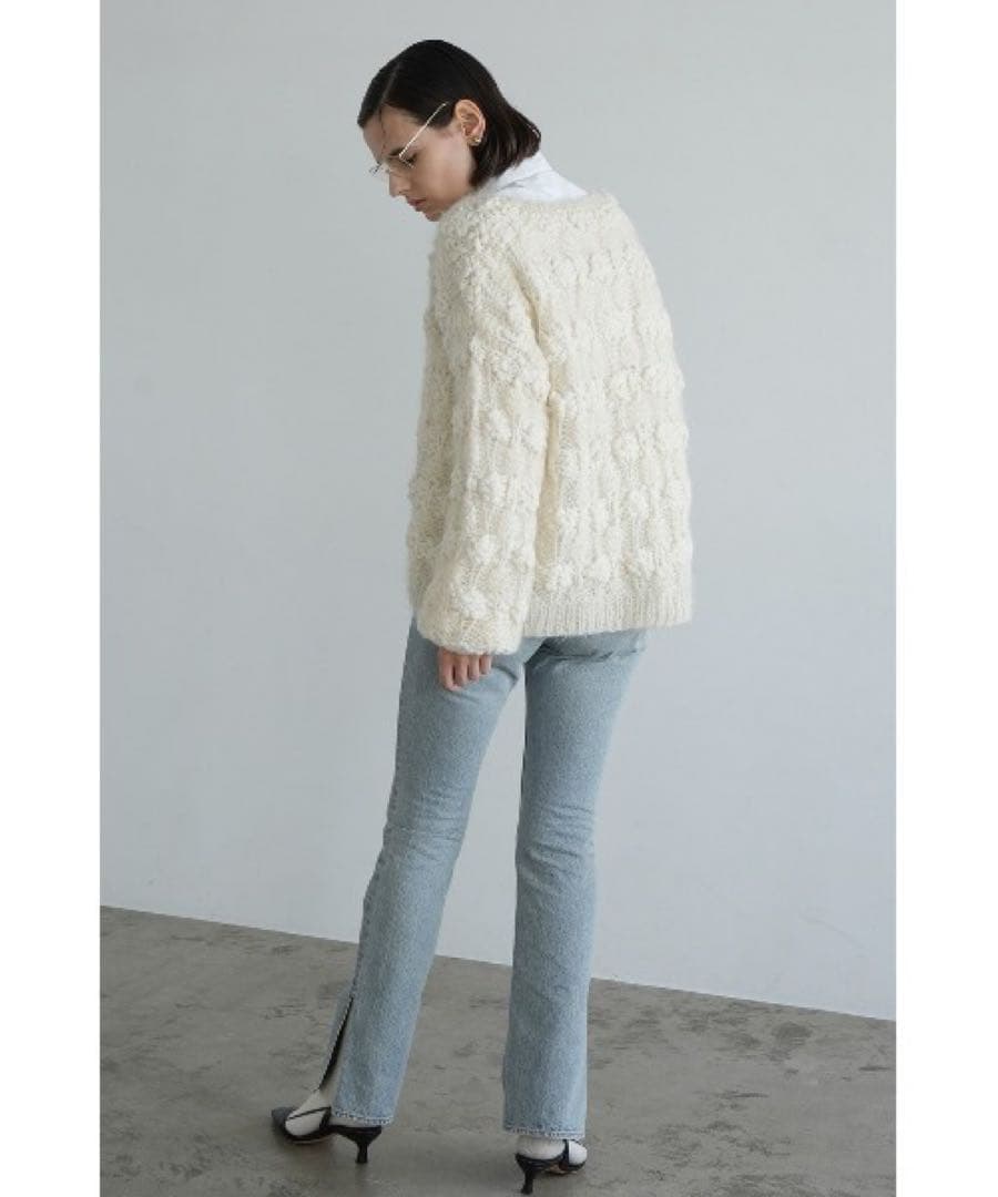 トップス CLANE BUMPY OVER V NECK KNIT TOPS