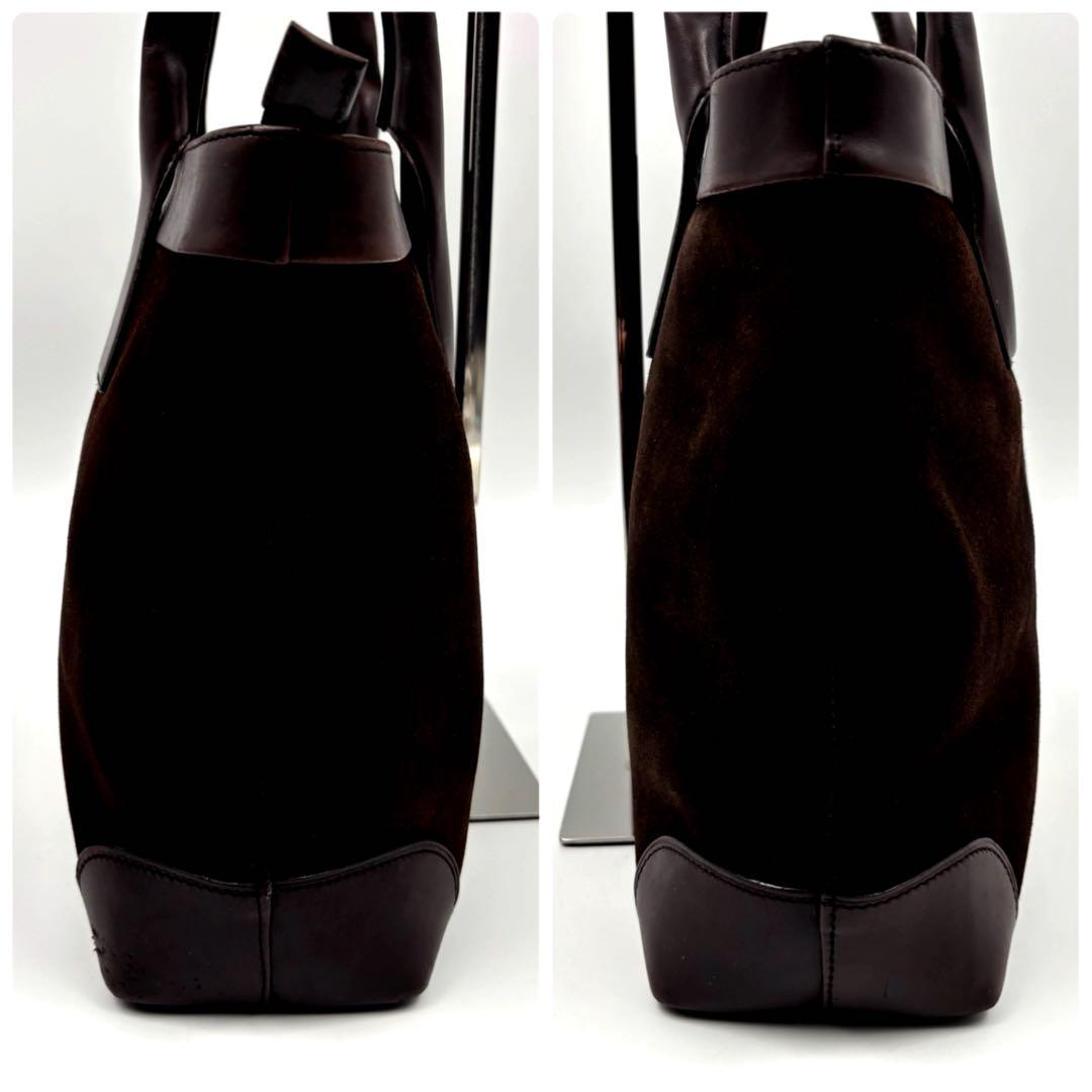 ✨希少✨　GUCCI トートバッグ　シェリーライン　ロゴ金具　スエード　男女兼用