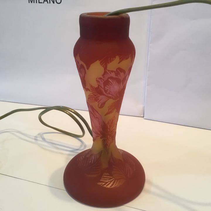 エミール・ガレ 復刻版 新品 ルーマニア カメオ彫 ランプ ライトスタンド 希少