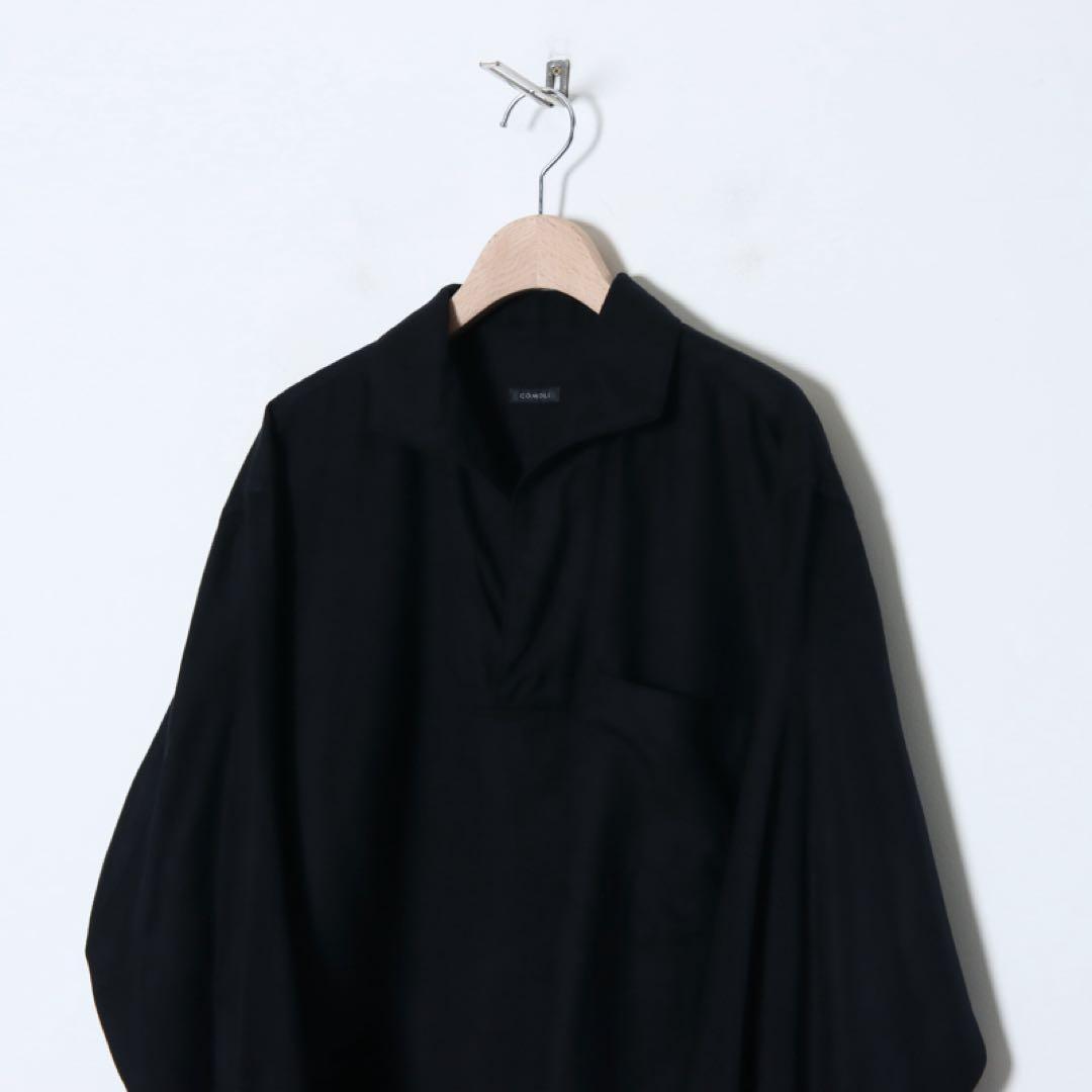 COMOLIコモリ　シルクネルスキッパーシャツ