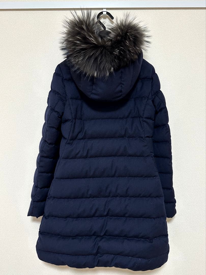 【訳あり】TATRAS ネイビー★ファーダウンコート　（サイズ2）ハンガー付き！