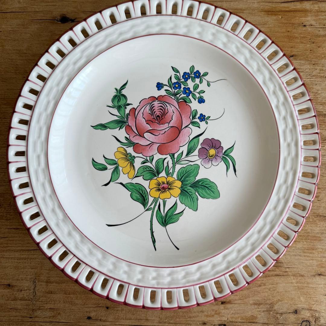 KG Luneville リュネビル パニエ ディナープレート バラ A