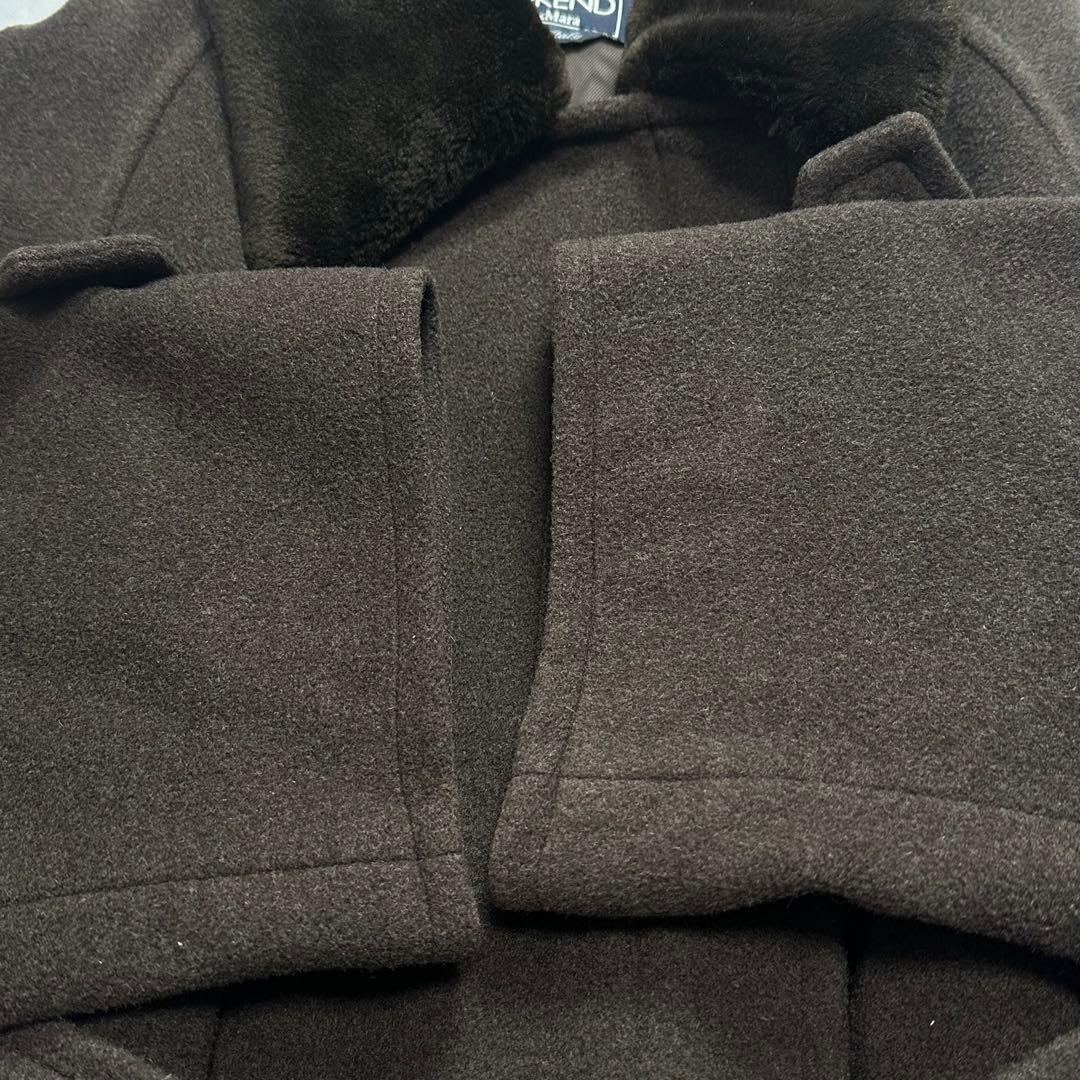 2L♡マックスマーラ　ベルテッドコート　ファー襟　ブラウン