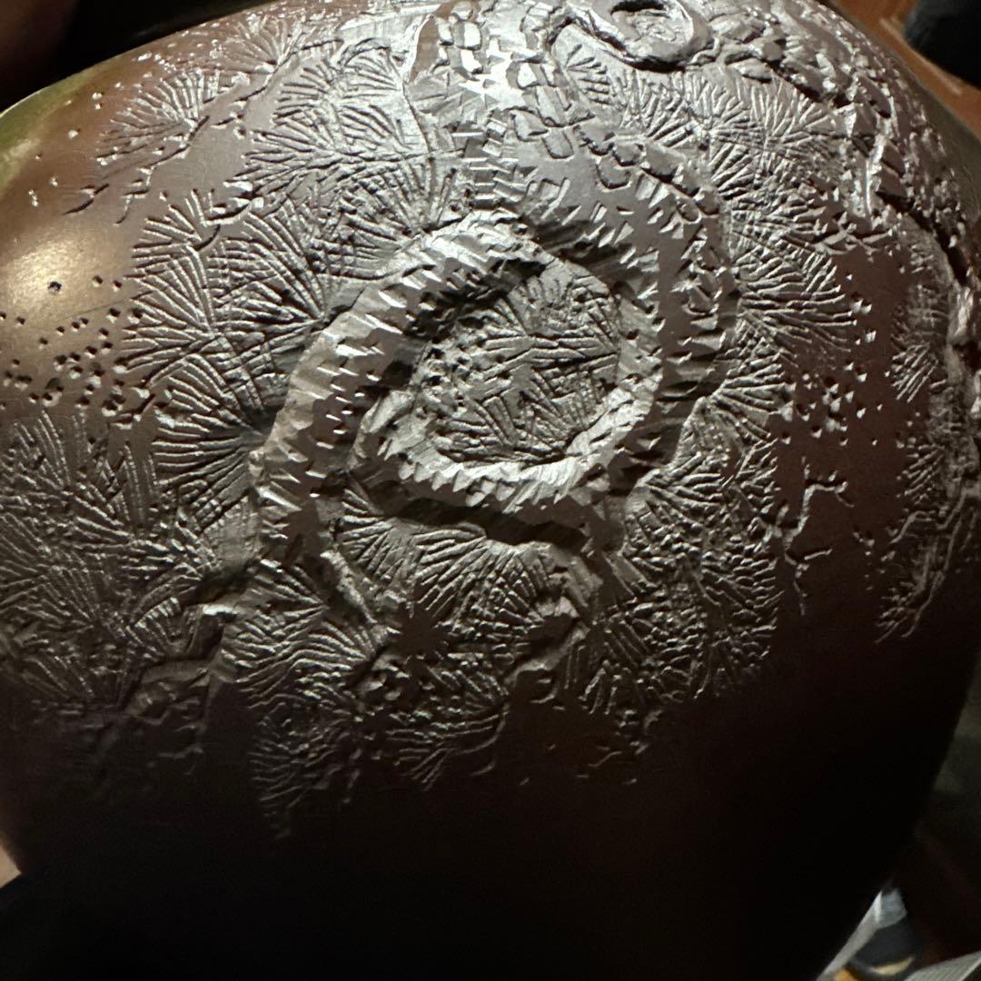 新品 萬古焼 陶器 花瓶 ブラウン グリーン