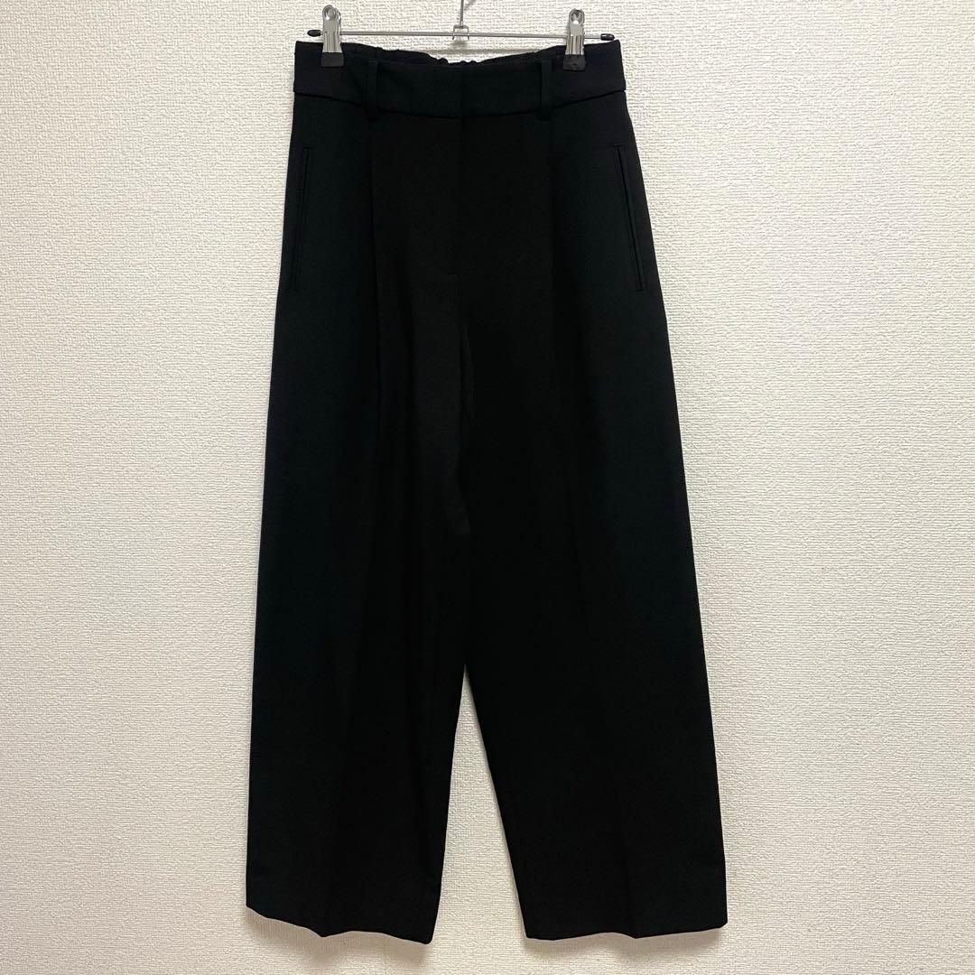 PLST パンツスーツ ウォームリザーブ ノーカラージャケット ワイドパンツ