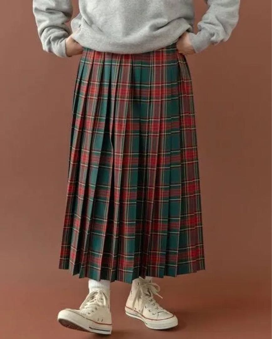 PAR ICI タータンチェック プリーツスカート