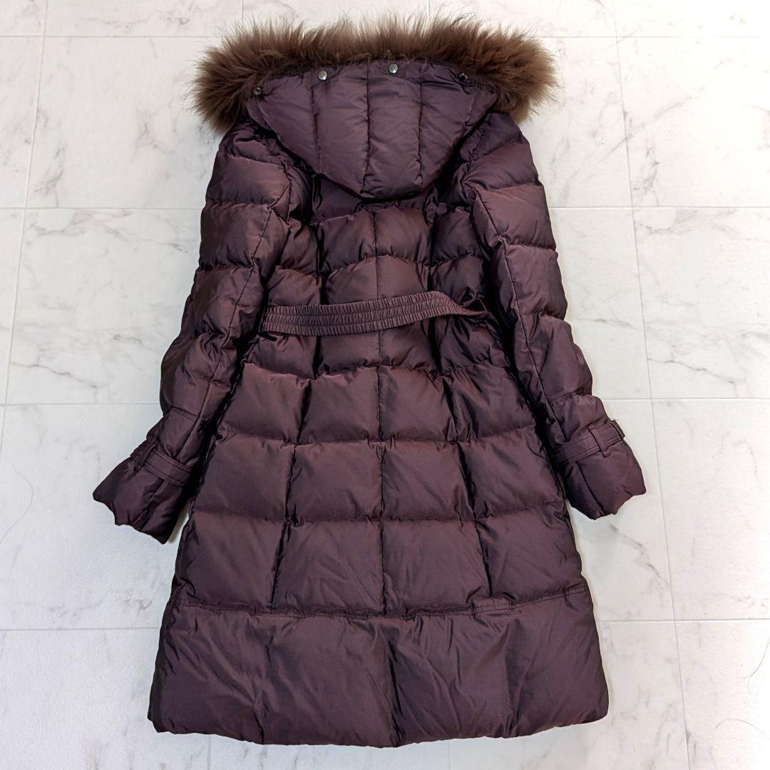 BURBERRY LONDON ダウンコート ファー付 ノバチェックロング