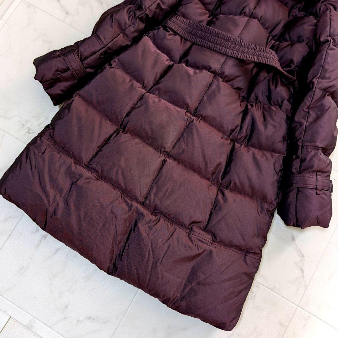 BURBERRY LONDON ダウンコート ファー付 ノバチェックロング