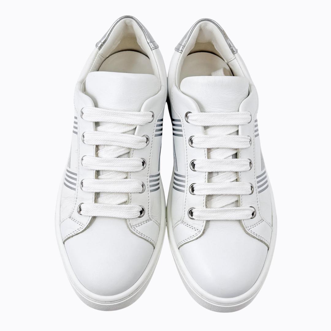 【極美品】エルメス スニーカー アヴァンタージュ 白 シルバー 23㎝ 35.5