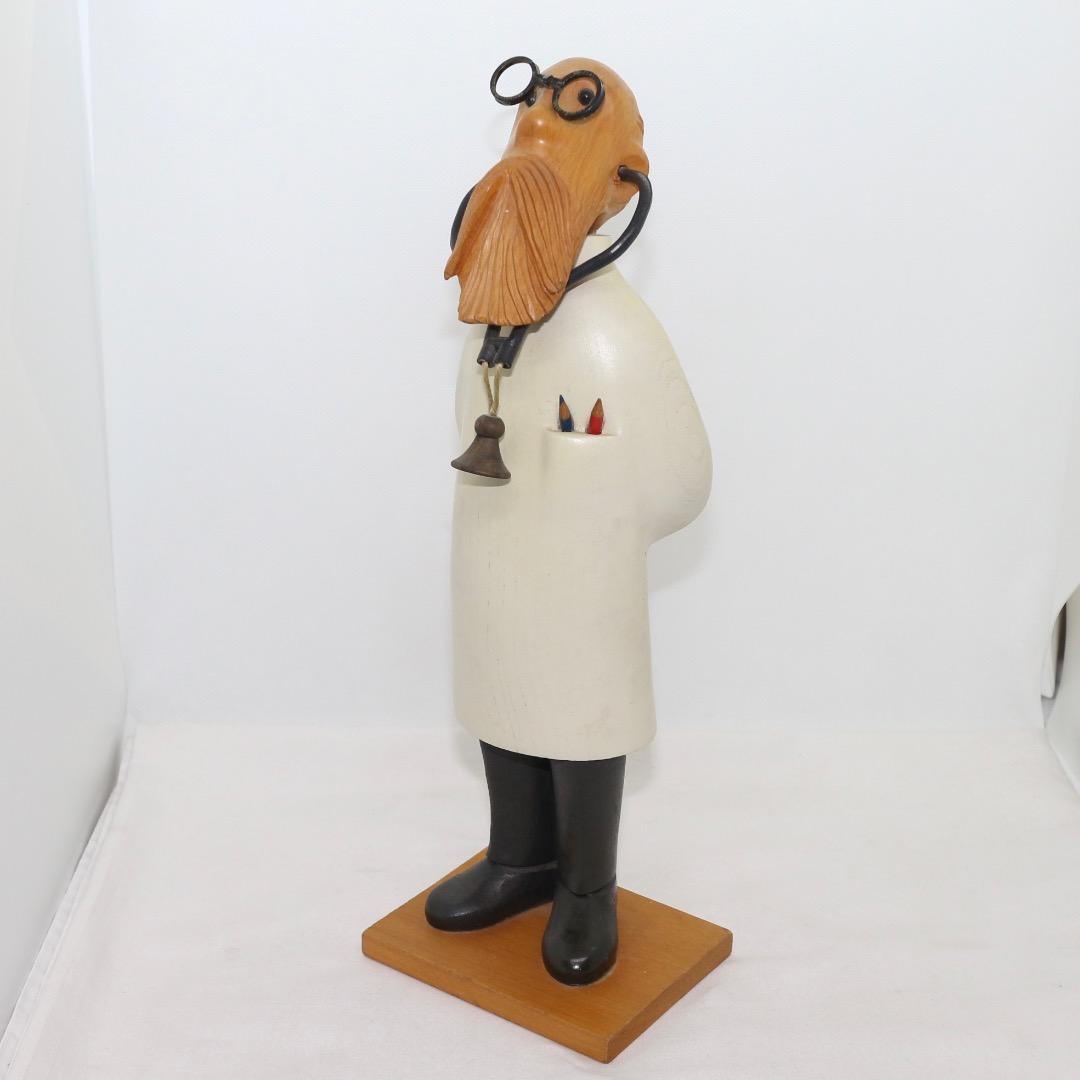 希少 ヴィンテージ ROMER 木彫り ドクター人形 イタリア製 約30cm