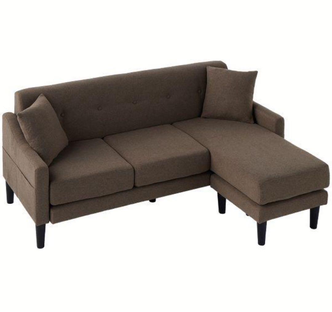 ソファ　ソファセット　リビングソファ　フロアソファ　L字　ブラウン