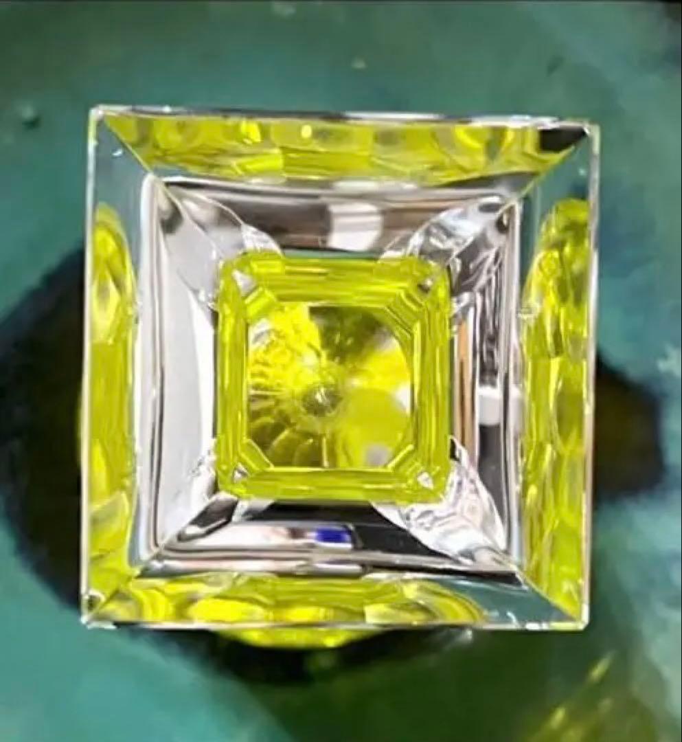 [希少/新品未使用] 復刻薩摩切子・脚付杯/希少黄色 カメイガラスLサイズ