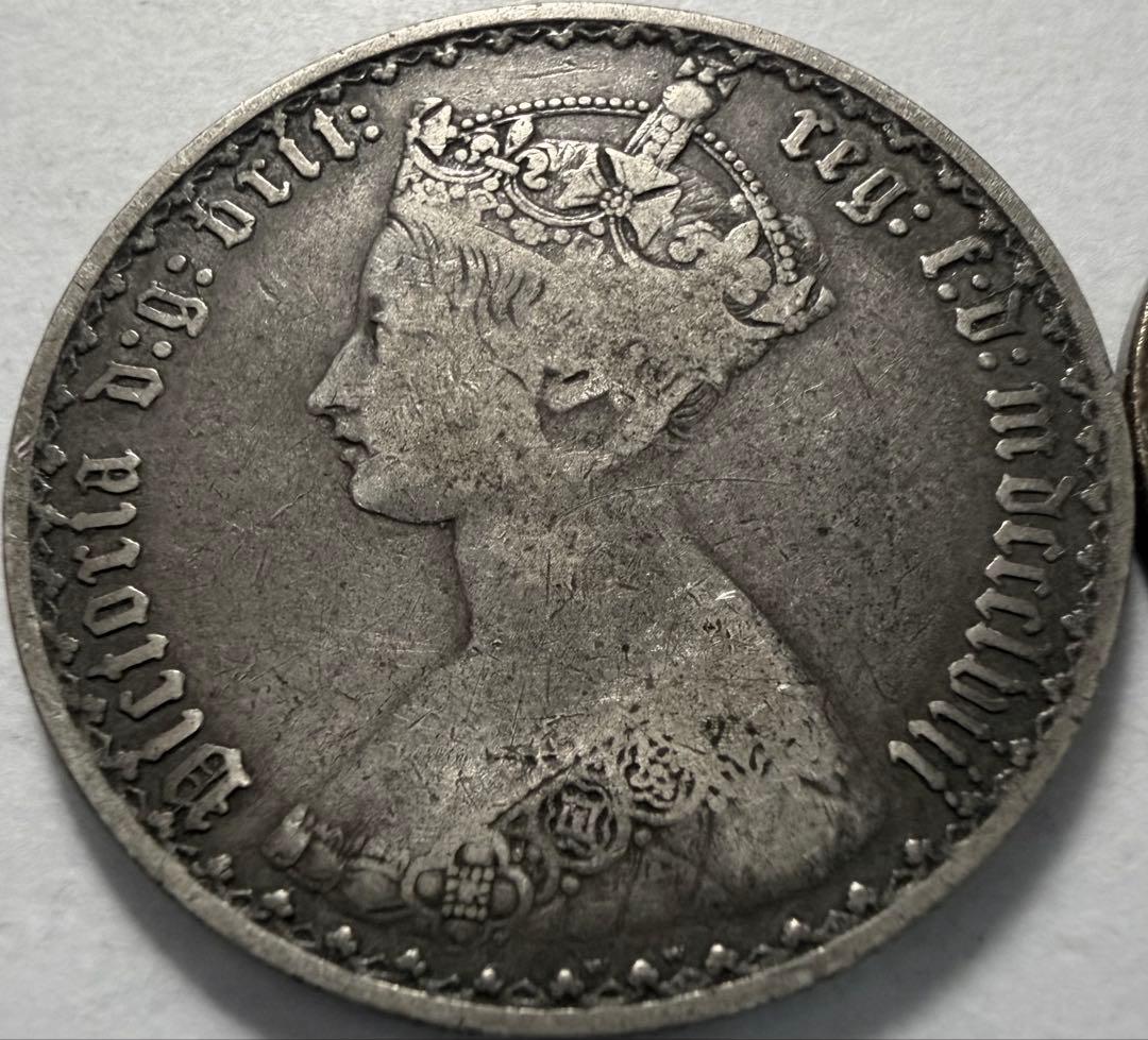 f*i様 1858 英国 ゴシック フローリン銀貨ヴィクトリア女王(mdcccl
