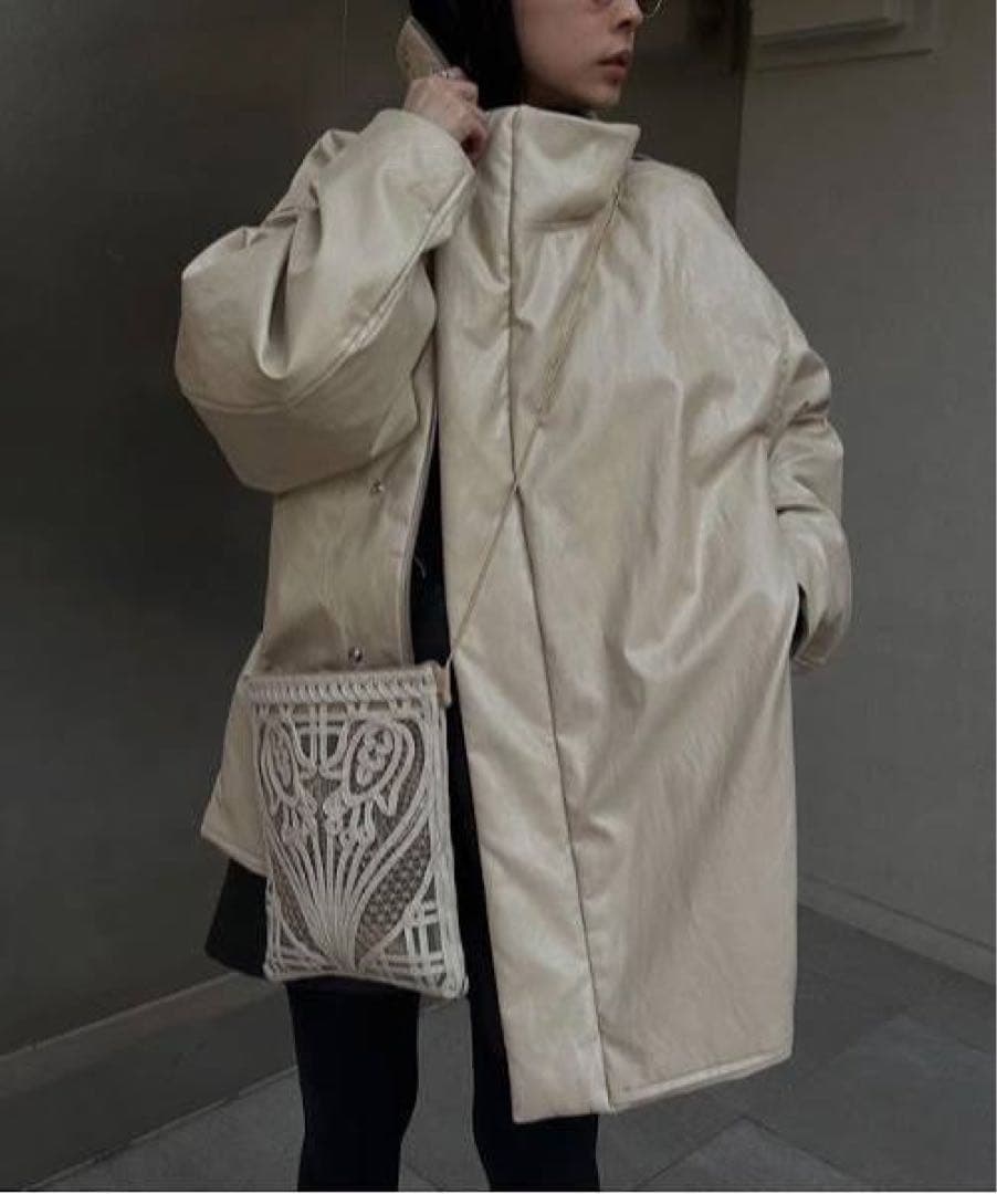 ジャケット・アウター PASTING LIKE SYNTHETIC LEATHER JACKET S