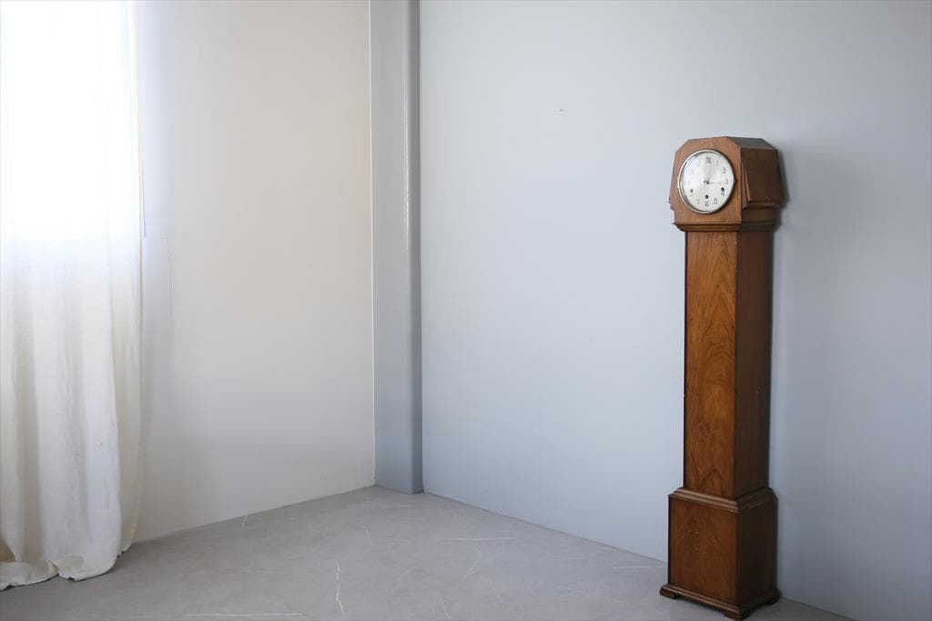 英国アンティーク古時計/置時計/柱時計/木製レトロクロック/オブジェ(92-77