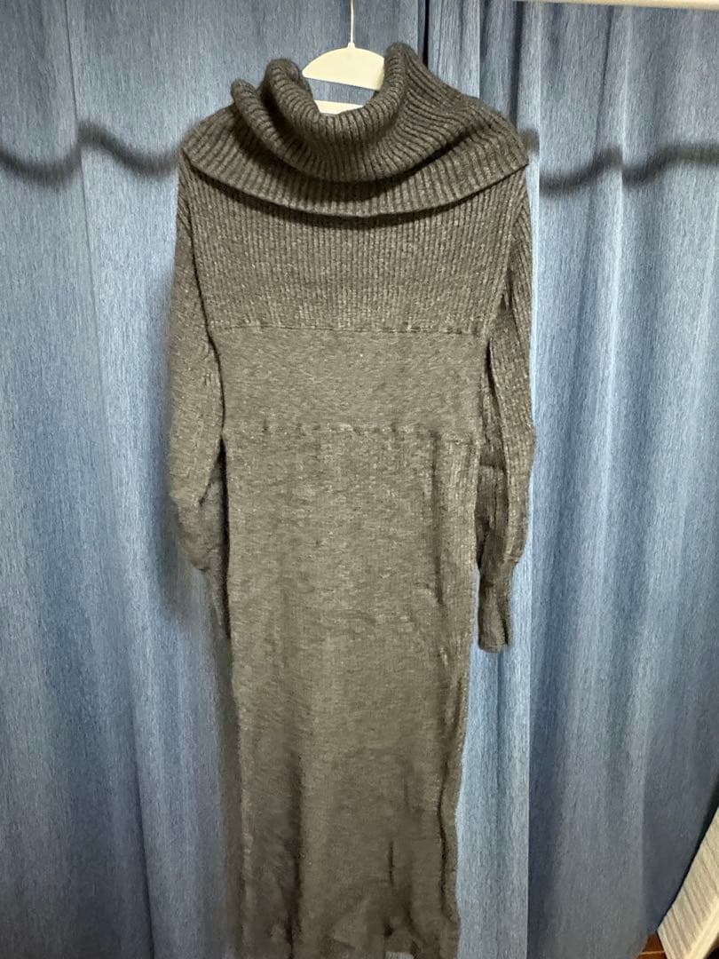 【anuans】オフショルナローニットワンピース