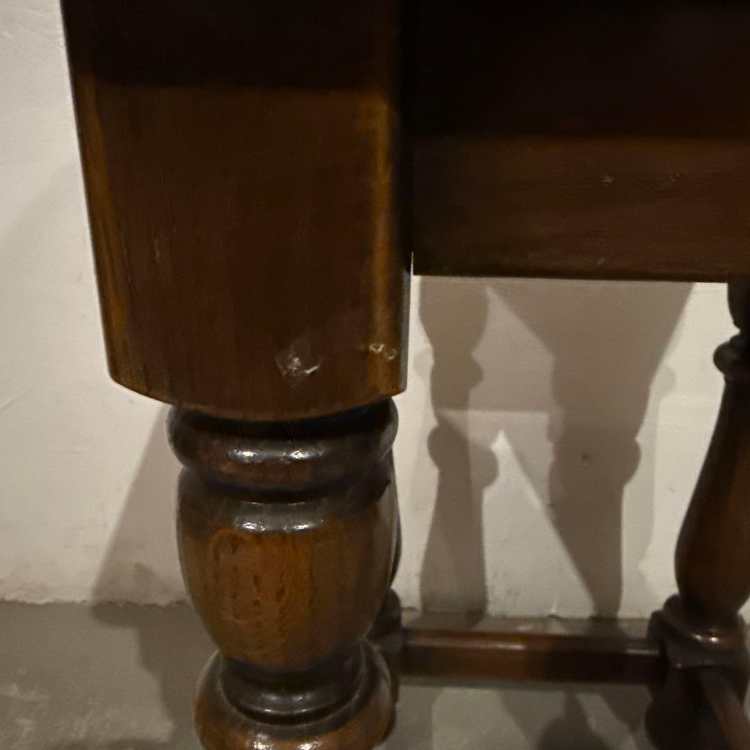 ヴィンテージ　木製サイドテーブル　花台　小