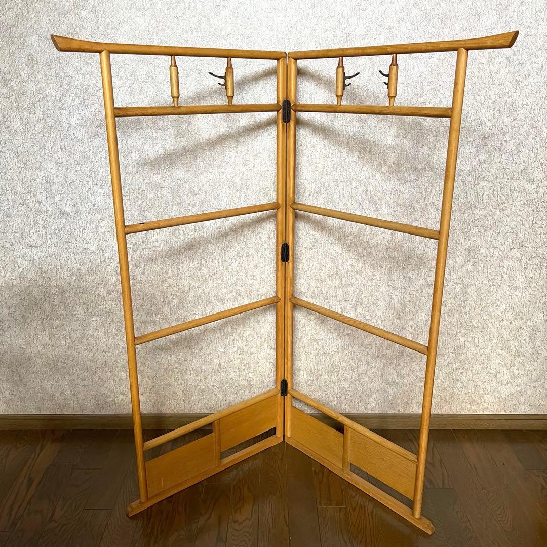 【昭和レトロ 商品】折りたたみ衣桁 古民具 欅 衣紋掛け ハンガー 着物　送料込