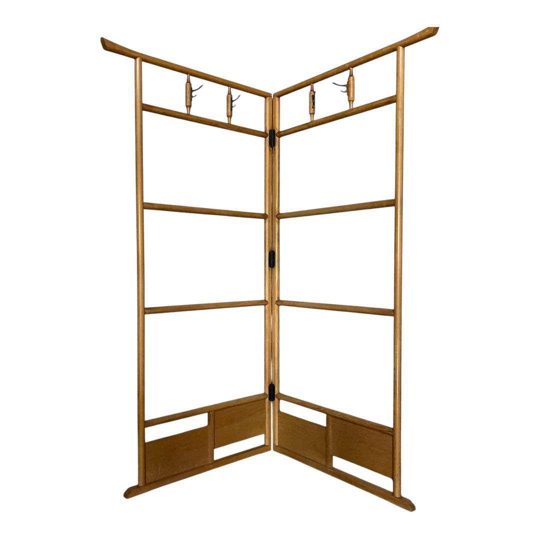 【昭和レトロ 商品】折りたたみ衣桁 古民具 欅 衣紋掛け ハンガー 着物　送料込