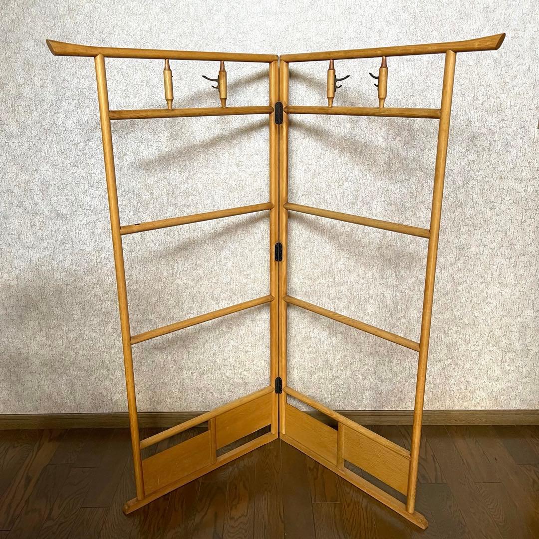 【昭和レトロ 商品】折りたたみ衣桁 古民具 欅 衣紋掛け ハンガー 着物　送料込