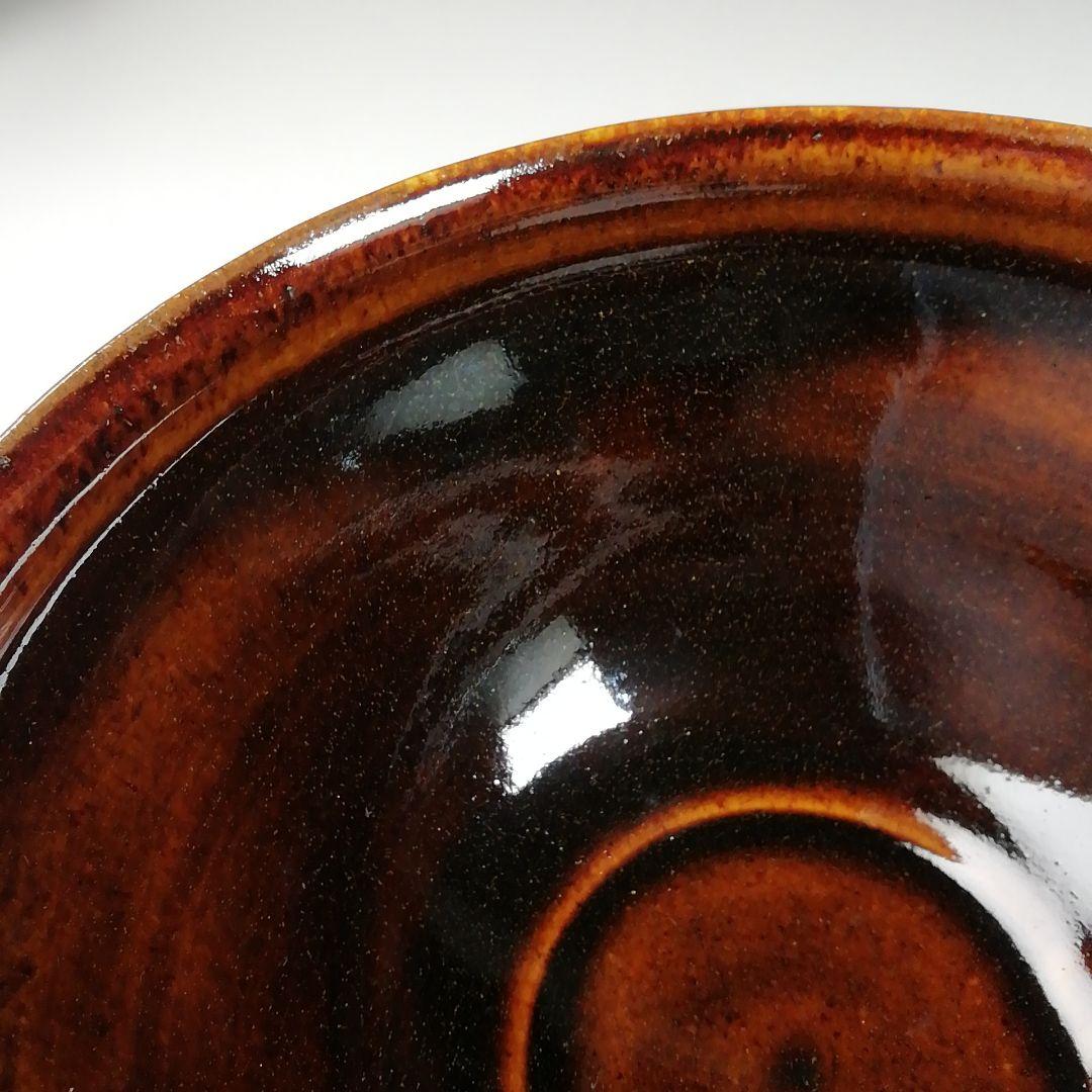 Ｗ１３５　数茶碗　五客『天目色絵つぼつぼ画』『清閑寺窯　杉田祥平 造』　共箱