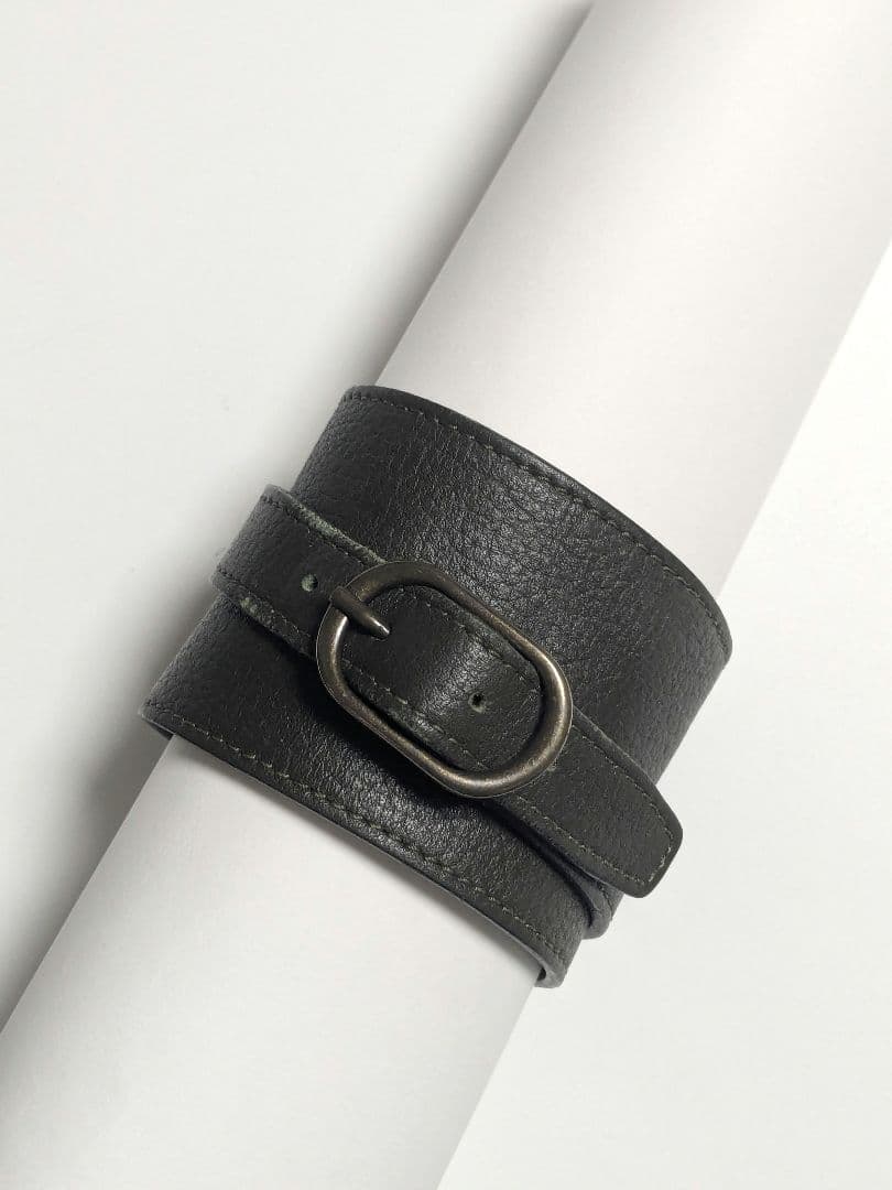 RAF SIMONS ラフシモンズ　レザーベルトバングル イタリア製