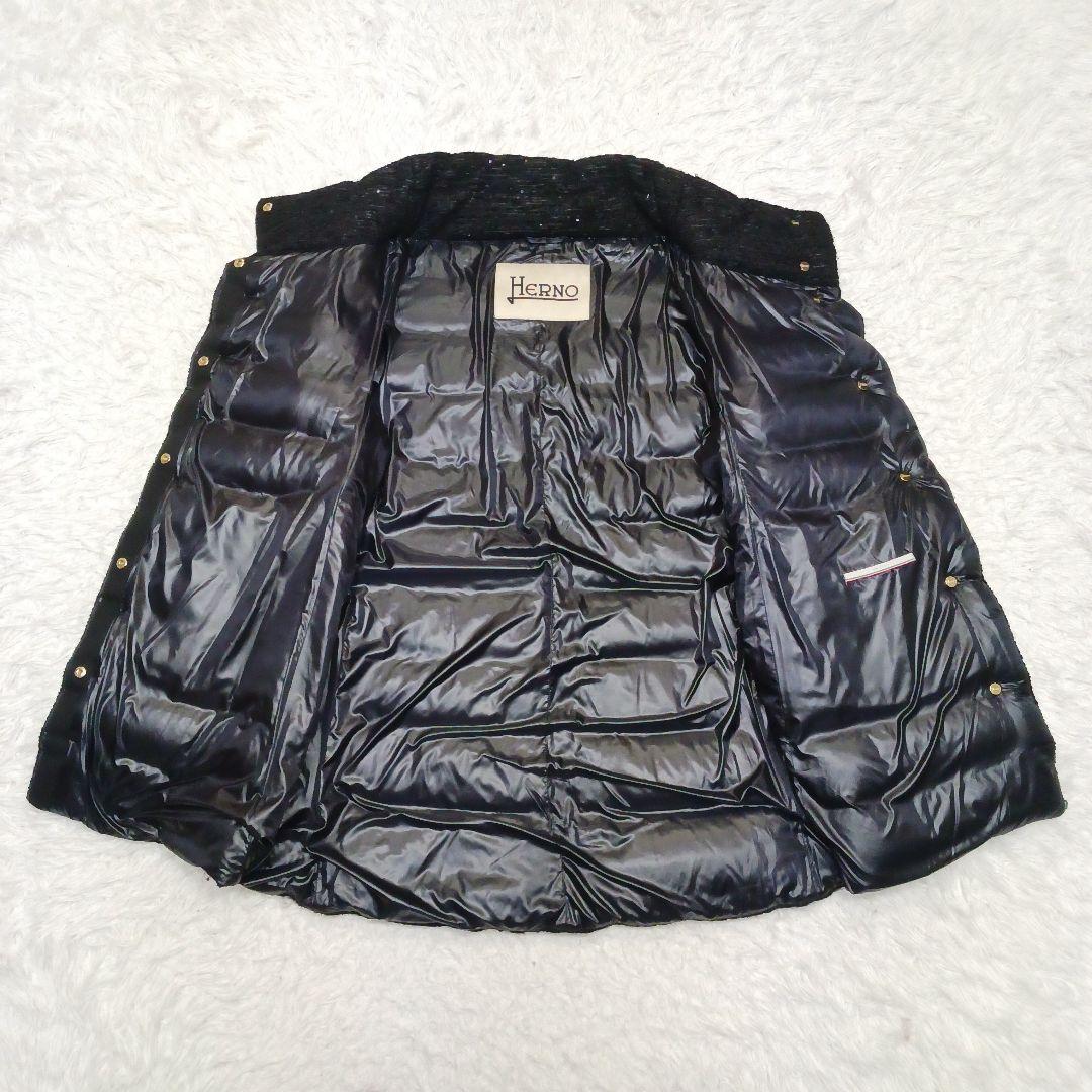 ✨美品✨HERNO　スパンコール　ハイネック　ジャガードダウンジャケット 46