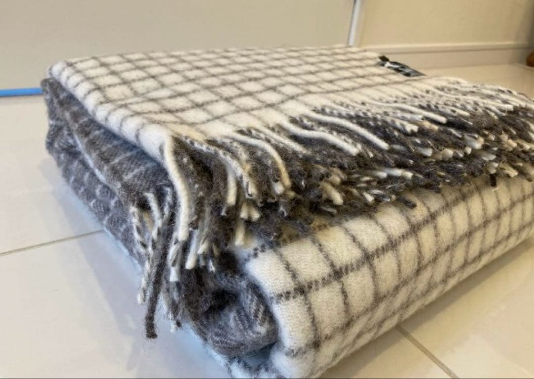 リトアニア製ウール100% 毛布　ブランケットシングル APEX